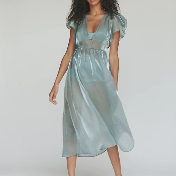 Reformation Glory Dress in Sea Green NWT - Picture 1 of 5
